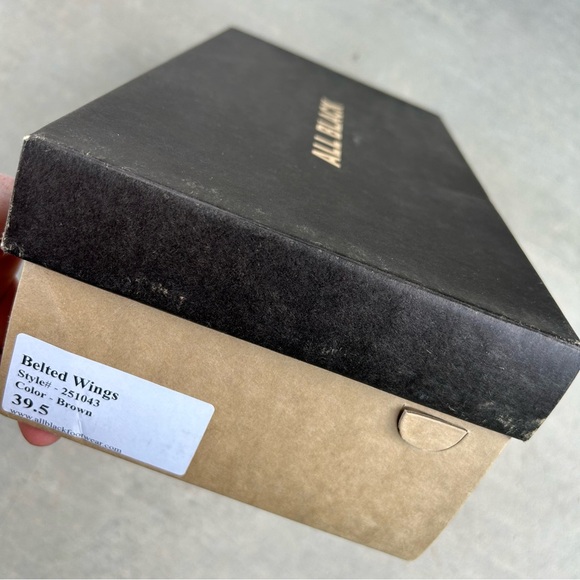 Anthropologie All Black Two-Tone Brown Leather Mary Jane Shoes Belted Wings NWT - Picture 11 of 16